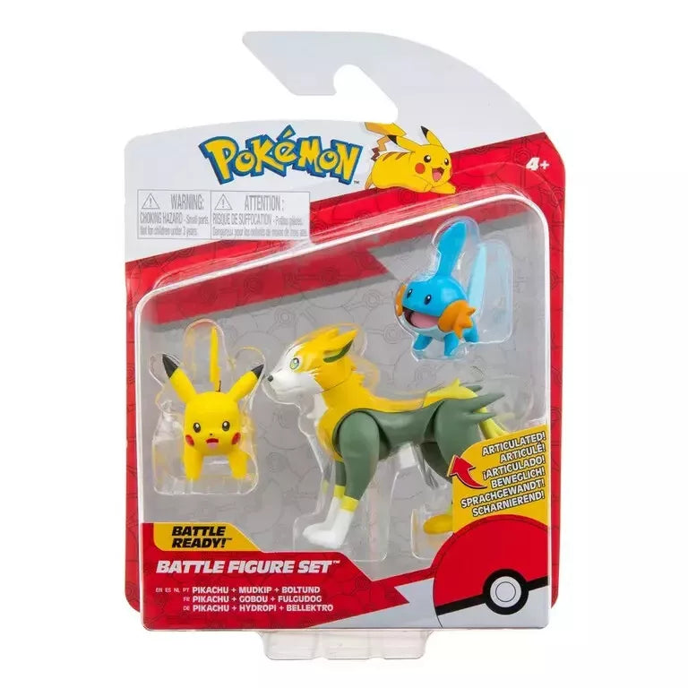 Figuras Pokemon Battle Set 3-Pack (Pikachu, Mudkip & Boltund)